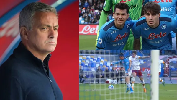 Hirving Lozano regresó a la titularidad con Napoli y en 10 minutos provocó un penal en favor de los celestes, así reaccionó José Mourinho