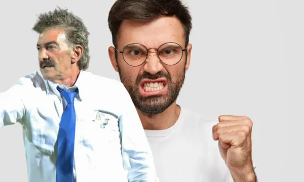 Hombre enojado de fondo y Ricardo La Volpe al frente / El Futbolero