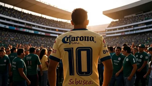 Ilustración del jugador del Club América con la playera 10