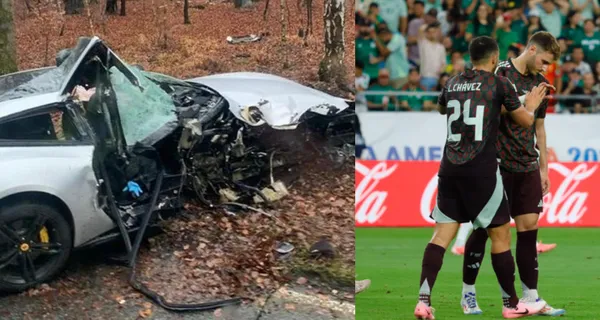 Imagen de cómo quedó el vehículo del futbolista, tras el accidente (Fuente: Mexsports y Súper Deporte)