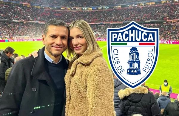 Jaime Lozano y Caty Serna, escudo del Pachuca/ Foto 'Instagram'.