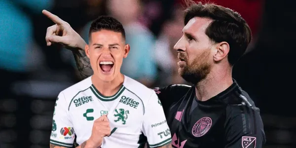 James Rodríguez y Lionel Messi (Fuente: MEXSPORT)