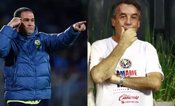 Jardine dirige en el campo de juego, a la derecha, Azcárraga mira al América (Fuente: Mexsports)