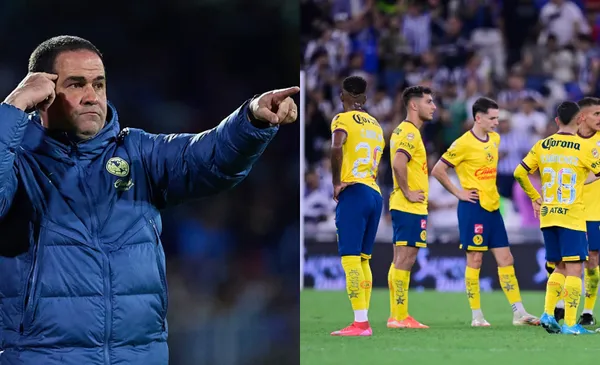 Jardine señala una jugada, mientras futbolistas se lamentan (Fuente: Mexsports)