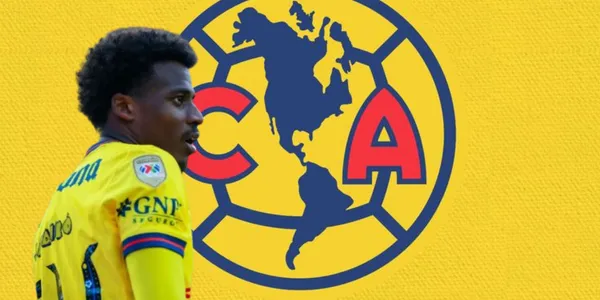 Javairo Dilrosun junto al escudo del América / FOTO MEDIOTIEMPO