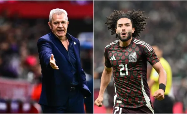 Javier Aguirre y César Huerta en juego de la selección (Fuente: Mexsports)