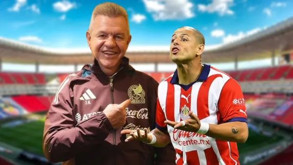 Javier Aguirre y "Chicharito" Hernández / Foto: @Estadioakron / Adrian Macias / @Miselección