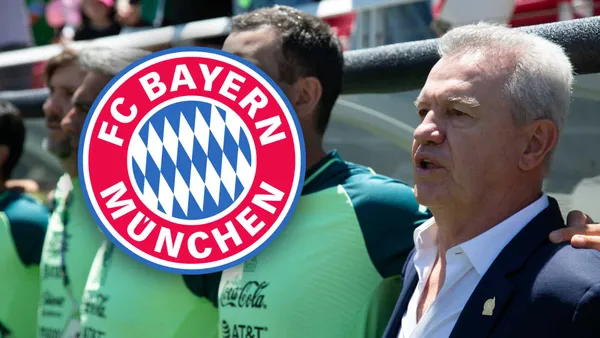Javier Aguirre y escudo del Bayern Múnich