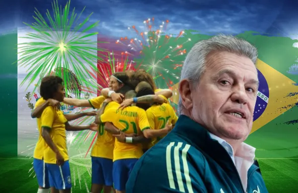 Javier Aguirre y exjugadores de Brasil/ Foto TV Azteca.