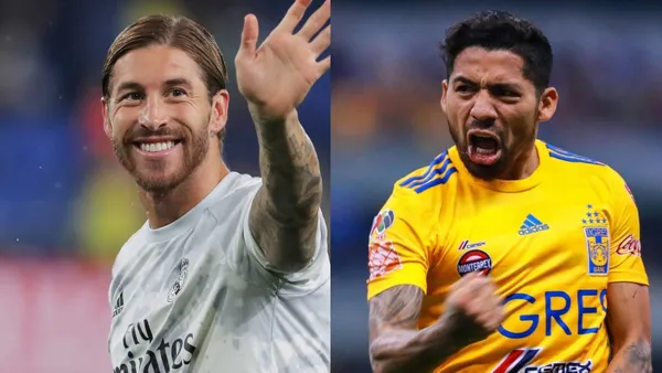 Javier Aquino celebró el título de la Concachampions como lo hace Sergio Ramos cuando es campeón con el Real Madrid.