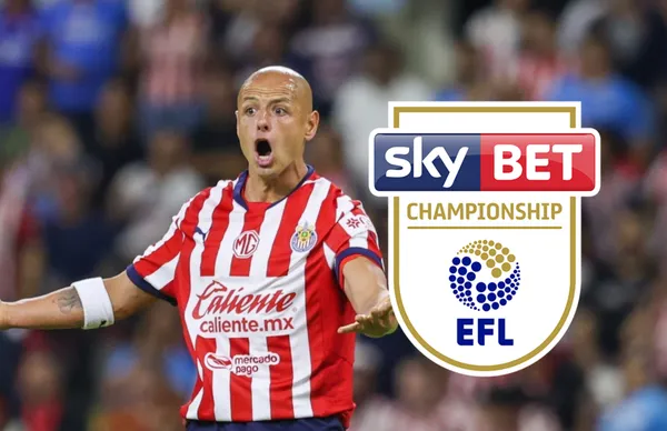 Javier Hernández y logo de Championship/Foto Juan Carlos Ocampo MexSport.