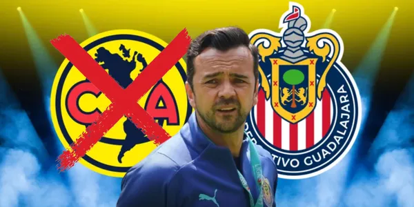 Javier Mier junto al escudo del América y Chivas / FOTO BOLAVIP