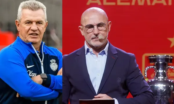 Javiera Aguirre dirigiendo un partido y Luis de la Fuente presenta una convocatoria (Fuente: El Universal y El País)