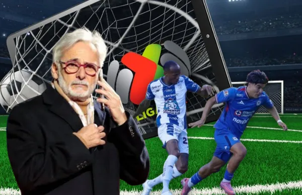 Jesús Martínez y jugadores de Pachuca y Cruz Azul/Foto Mediotiempo