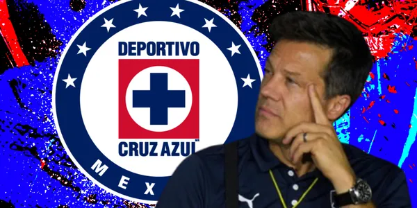José Antonio Noriega junto al escudo de Cruz Azul / FOTO MSN
