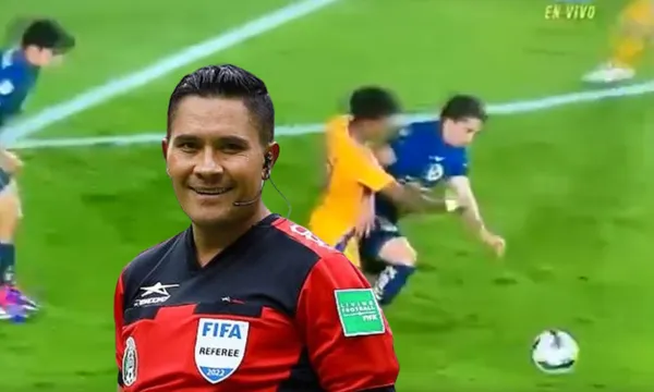 Jugada en donde se pitó la falta a favor de Tigres (Fuente: Azteca)