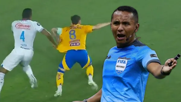 Jugada polémica y árbitro Iván Barton (Foto: MEXSPORT)