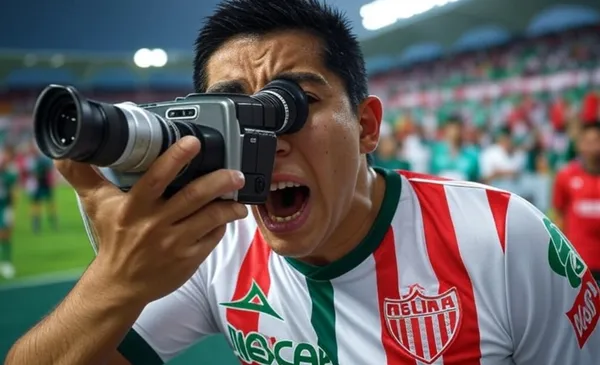 Jugador de Necaxa sostiene una cámara (Fuente: Gronk)