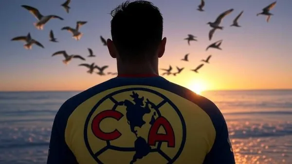 Jugador del América viendo al horizonte