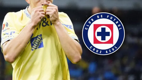 Jugador del Club América besando el escudo de la playera (Foto: MEXSPORT)