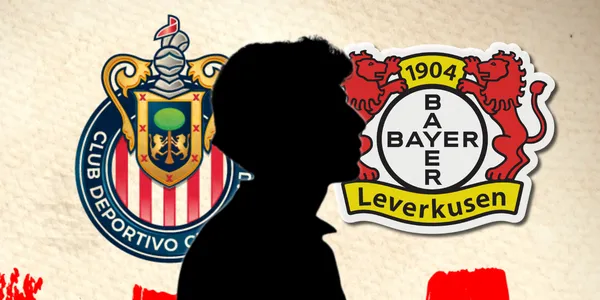 Jugador incógnito junto al escudo de Chivas y Bayer Leverkusen / FOTO FMF STATE OF MIND