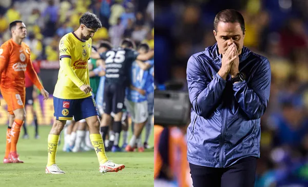 Jugadores de América salen tras derrota de Pachuca, a la derecha, Jardine se lamenta (Fuente: Mexsports)