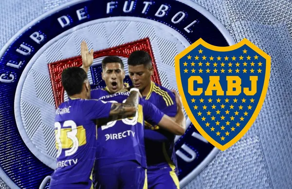 Jugadores de Boca Juniors, escudo de Boca Juniors/ Foto Cruz Azul.