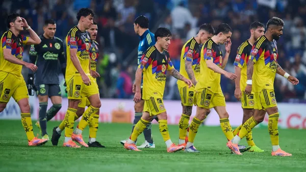 Jugadores de Club América luego de la derrota con Rayados