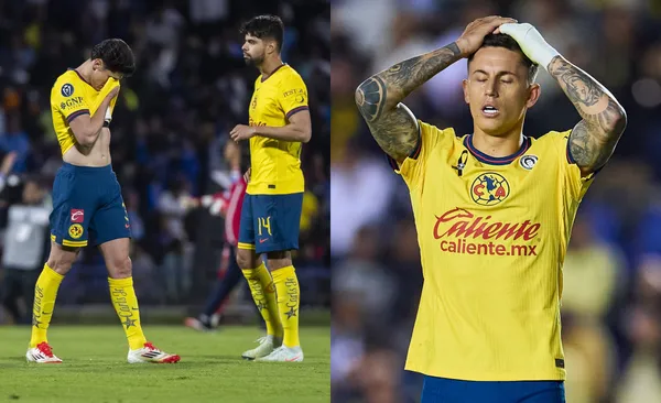 Jugadores de Club América se lamentan derrota (Fuente: Mexsports)