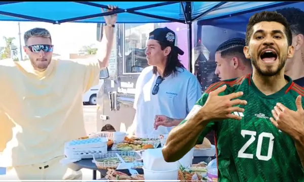 Jugadores de la selección mexicana en un puesto de tacos (Fuente: Tik Tok Selección Mexicana)