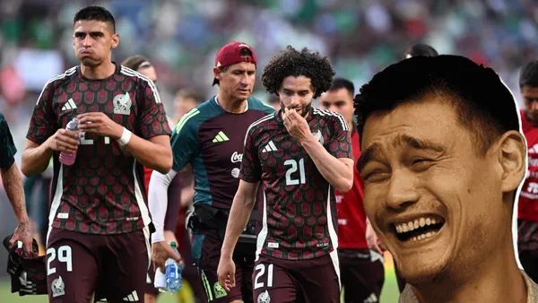 Jugadores de la selección mexicana tras la derrota ante Uruguay