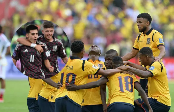 Jugadores de Selección de Ecuador y Gilberto Mora/ Foto AFP.