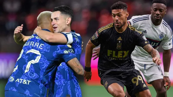 Jugadores del América y Denis Bouanga