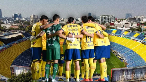 Jugadores del Club América en el Estadio Ciudad de los Deportes