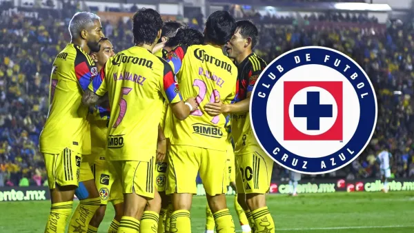 Jugadores del Club América festejando un gol