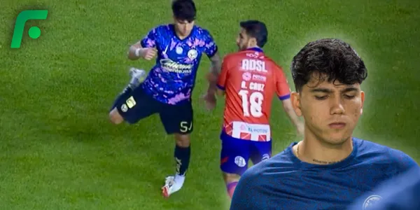 Kevin Álvarez durante su lesión en el América vs San Luis (Fuente: MEXSPORT)