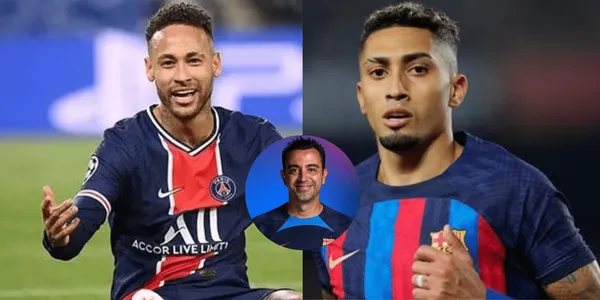 La peor noticia que le daría la figura de Brasil a Raphinha, mientras que Xavi festeja.