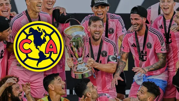 Lionel Messi levantando el trofeo de la MLS