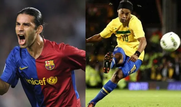 Llegaron juntos a Barcelona, pero cuando se enfrentaron a tiros libres en la práctica, Ronaldinho tuvo una impresión tras ver cómo cobraba los tiros libres Rafa Márquez.
