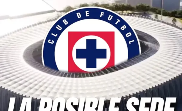 Logo de Cruz Azul dentro de un estadio de fútbol (Fuente: W Deportes)