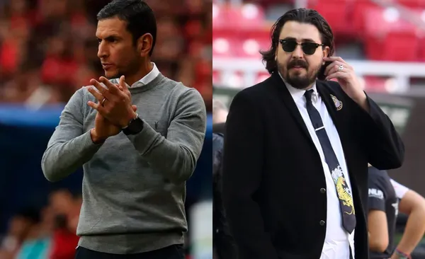 Lozano en un campo dirige, a la derecha, Vergara en estadio de Chivas (Fuente: Mexsports)