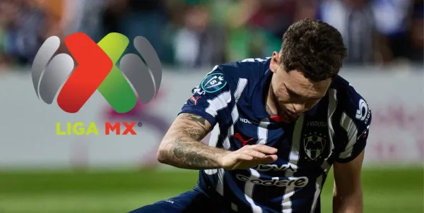 Lucas Ocampos junto al logo de la Liga MX / FOTO MARCA