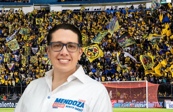 Luis Mendoza y afición del América/ Foto Club América.