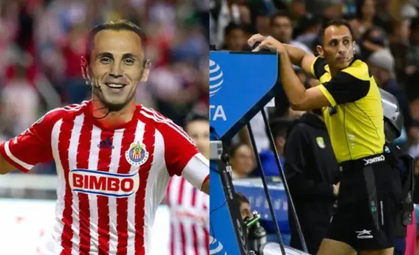 Luis Santander con la playera de las Chivas y en práctica arbitral (Fuente: Soy Águila)