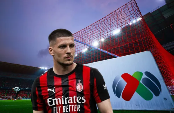 Luka Jovic y logo de la Liga MX/ Foto Getty Images.