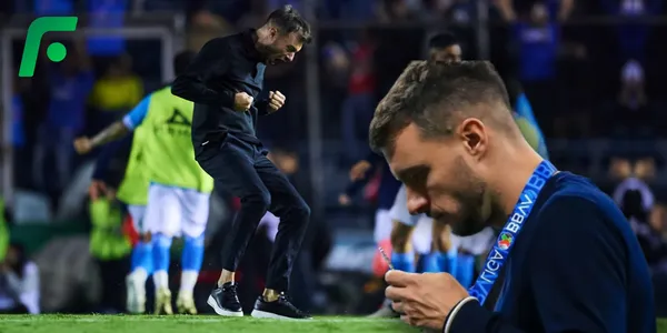 Martín Anselmi y su polémico festejo (Fuente: MEXSPORT)