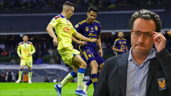 Mauricio Culebro y jugadores de Tigres vs América Foto: Marca