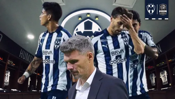 Maximiliano Meza, Fernando Ortiz, Sergio Canales y Omar Govea en vestidor de Rayados/ Foto: Telediario