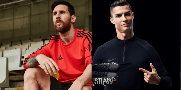 Mientras que la marca de las tres líneas esconde a la figura de Portugal, Adidas resalta al campeón.
