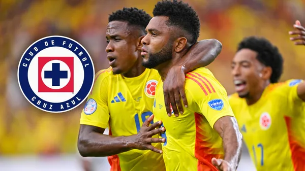 Miguel Ángel Borja festejando con Colombia